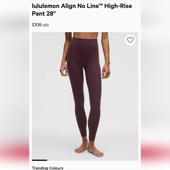 lululemon athletica BURGUNDY Leggings - Picture 1 of 4